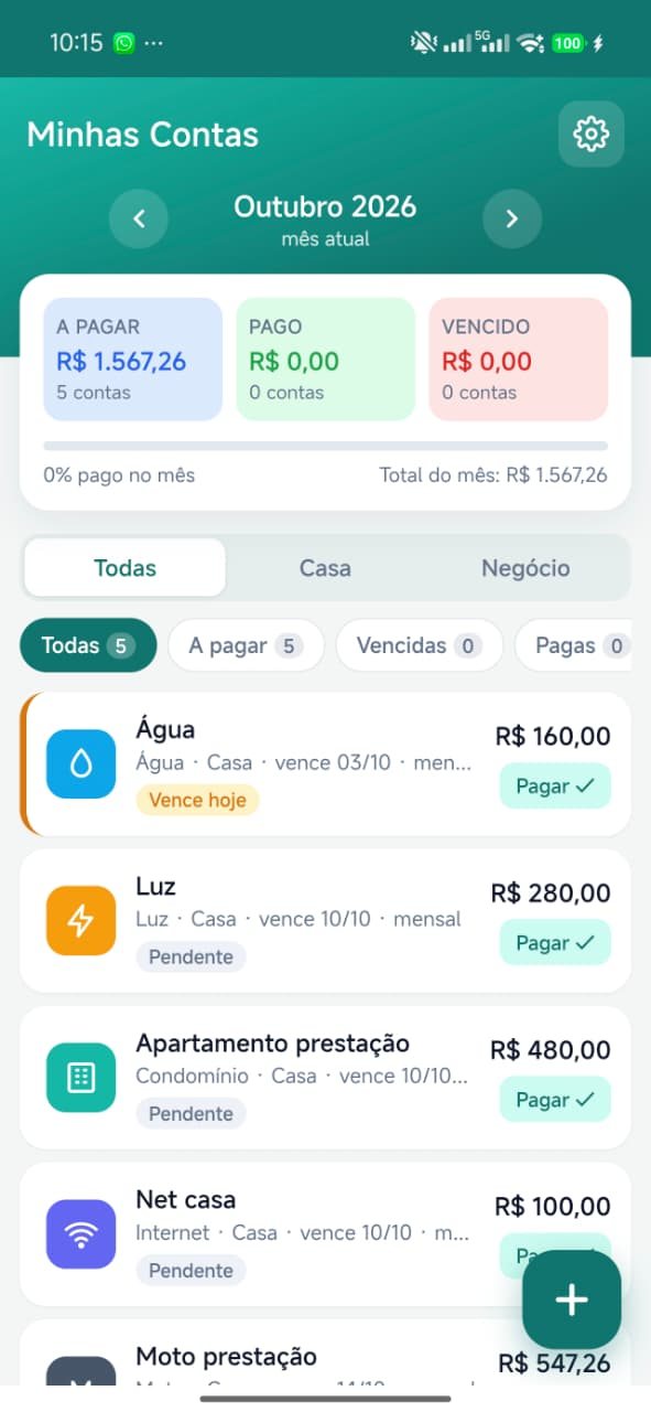 Projeto Dev Duo: app Minhas Contas